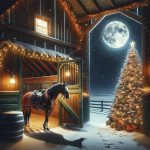 horse in stall on Christmas